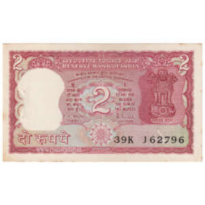 2 Rupees R. N. Malhotra A Inset AUNC