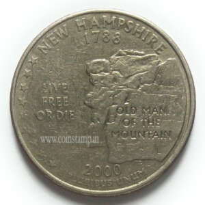 U.S 1/4 Dollar New Hampshire State Quarter Used