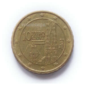 Austria 10 Euro Cent St. Stephen's Cathedral Used