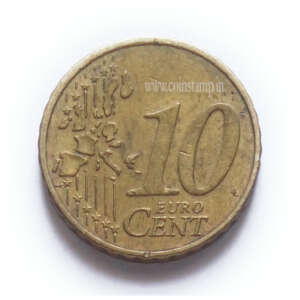 Germany 10 Euro Cent Brandenburg Gate Used