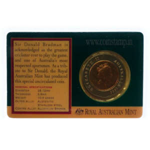 Australia 5 Dollars in Card Sir Donald Bradman UNC