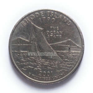 US 1/4 Dollar Rhode Island Quarter 2001 Used