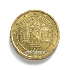 Austria 20 Euro Cent 2nd Map Belvedere Palace Used